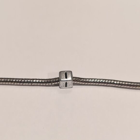 Silver I Spacer Charm for Pandora Style Bracelet - Picture 4 of 5